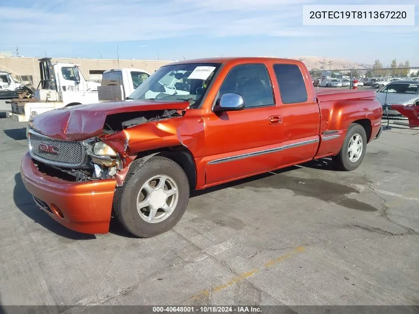 2001 GMC Sierra 1500 Sle VIN: 2GTEC19T811367220 Lot: 40648001