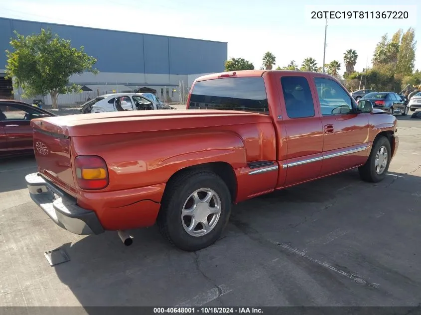 2001 GMC Sierra 1500 Sle VIN: 2GTEC19T811367220 Lot: 40648001