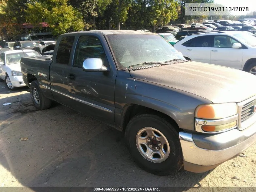 2001 GMC Sierra 1500 Sle VIN: 2GTEC19V311342078 Lot: 40665929