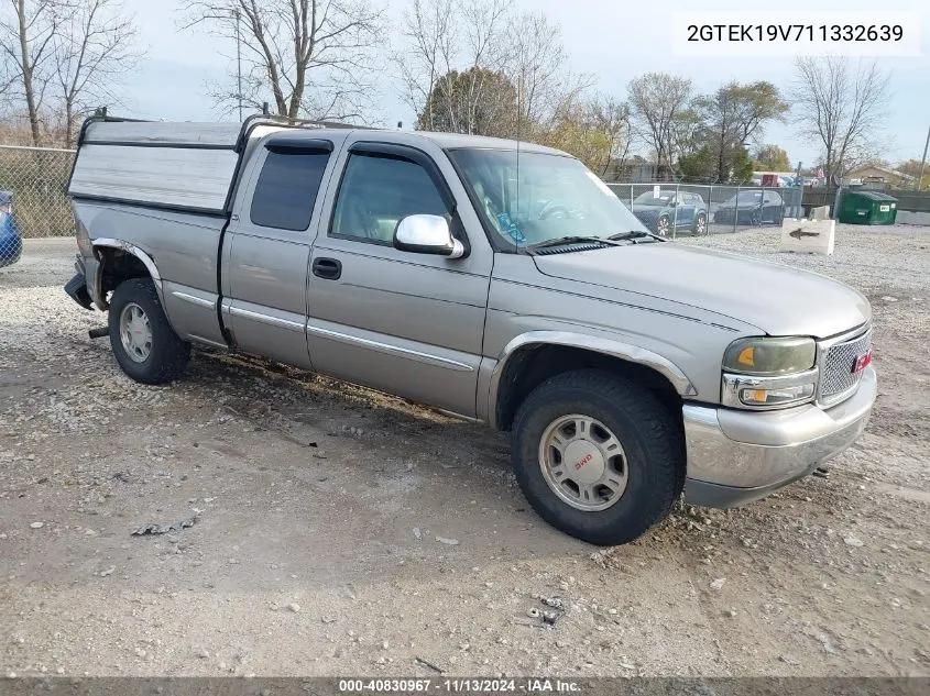 2001 GMC Sierra 1500 Sle VIN: 2GTEK19V711332639 Lot: 40830967