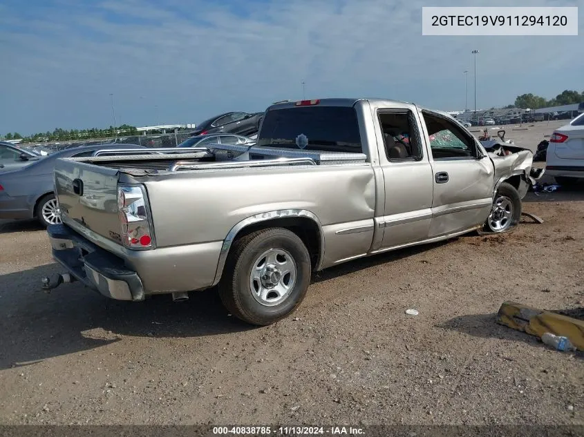 2001 GMC Sierra 1500 Sle VIN: 2GTEC19V911294120 Lot: 40838785