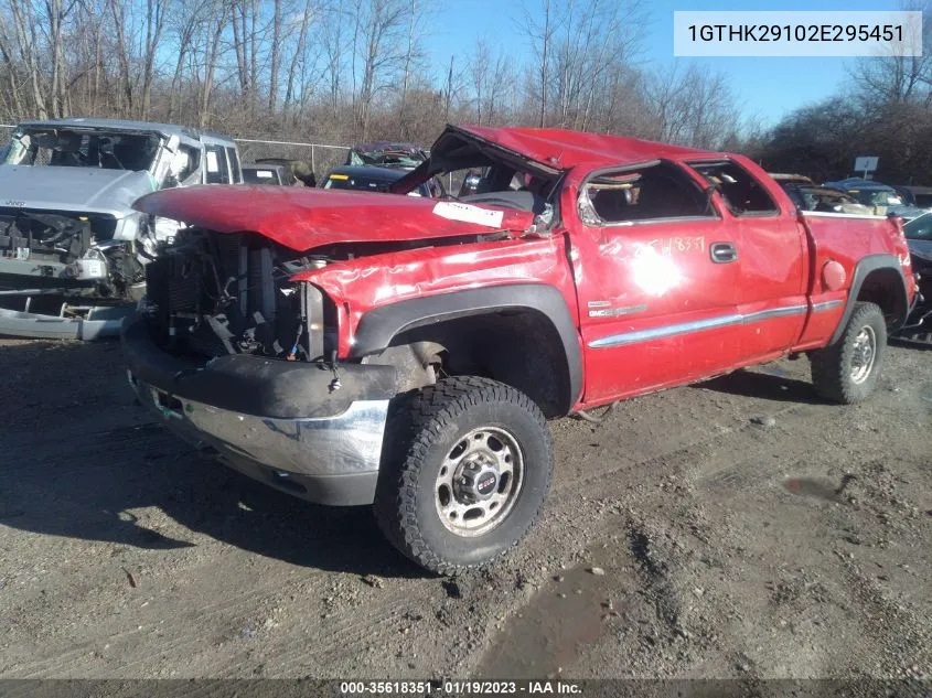 2002 GMC Sierra 2500Hd Sle VIN: 1GTHK29102E295451 Lot: 35618351