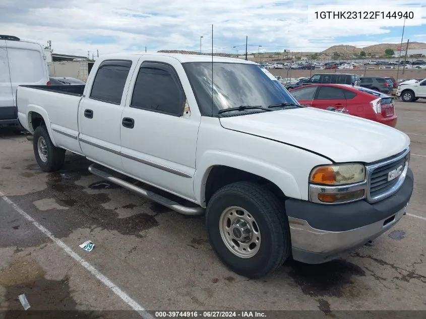 2002 GMC Sierra 2500Hd Sle VIN: 1GTHK23122F144940 Lot: 39744916