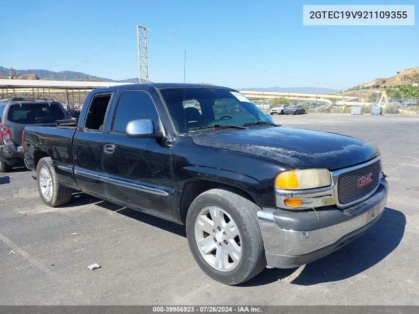 2002 GMC Sierra 1500 Sle VIN: 2GTEC19V921109355 Lot: 39956923