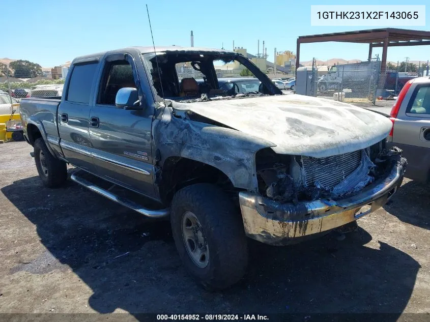 2002 GMC Sierra 2500Hd Sl VIN: 1GTHK231X2F143065 Lot: 40154952