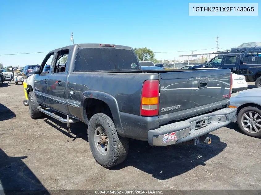 2002 GMC Sierra 2500Hd Sl VIN: 1GTHK231X2F143065 Lot: 40154952