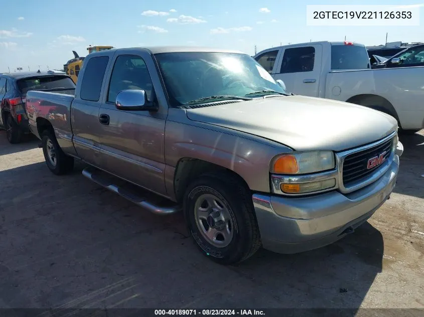 2002 GMC Sierra 1500 Sle VIN: 2GTEC19V221126353 Lot: 40189071