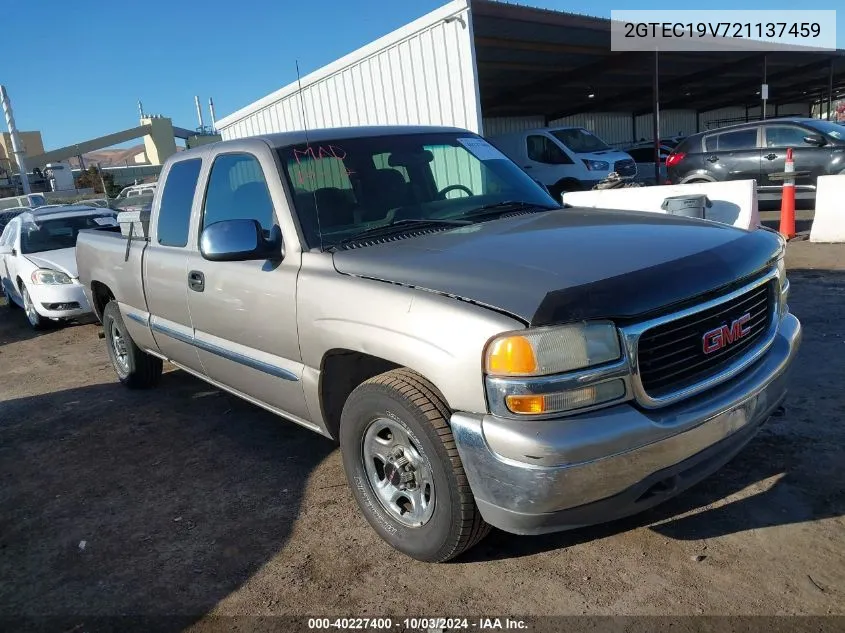 2002 GMC Sierra 1500 Sle VIN: 2GTEC19V721137459 Lot: 40227400