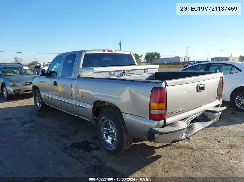 2002 GMC Sierra 1500 Sle VIN: 2GTEC19V721137459 Lot: 40227400