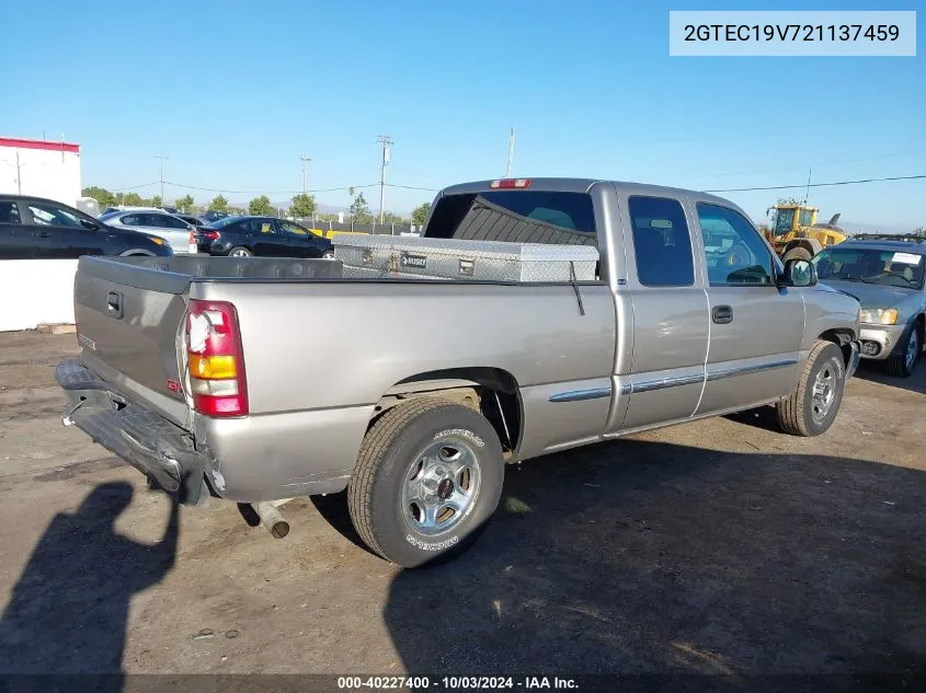 2002 GMC Sierra 1500 Sle VIN: 2GTEC19V721137459 Lot: 40227400