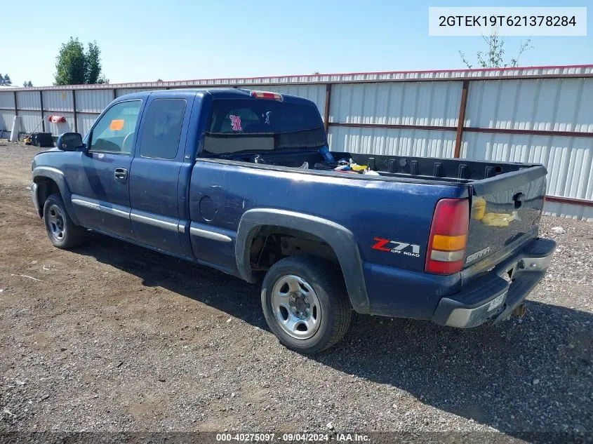 2002 GMC Sierra 1500 Sl/Sle/Standard VIN: 2GTEK19T621378284 Lot: 40275097