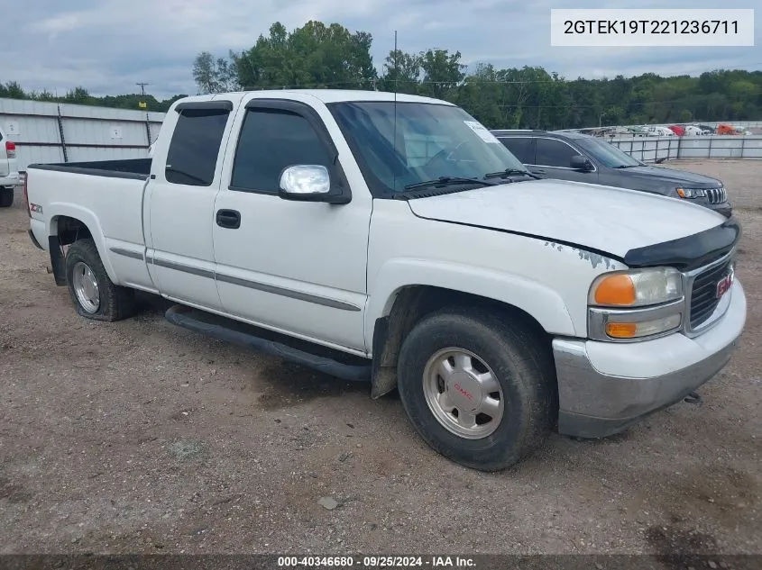 2002 GMC Sierra 1500 Sle VIN: 2GTEK19T221236711 Lot: 40346680