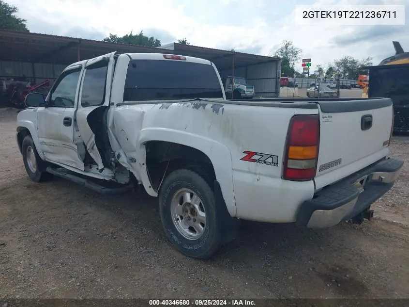 2002 GMC Sierra 1500 Sle VIN: 2GTEK19T221236711 Lot: 40346680