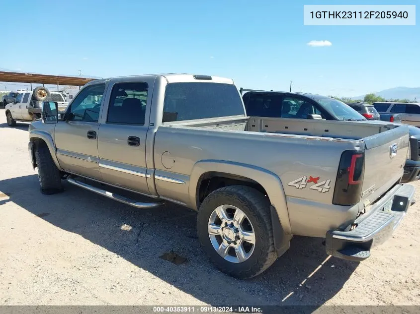 2002 GMC Sierra 2500Hd Sle VIN: 1GTHK23112F205940 Lot: 40353911