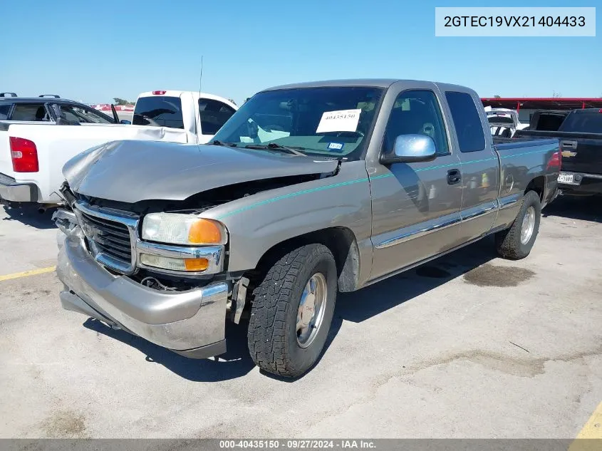 2002 GMC Sierra 1500 Sle VIN: 2GTEC19VX21404433 Lot: 40435150