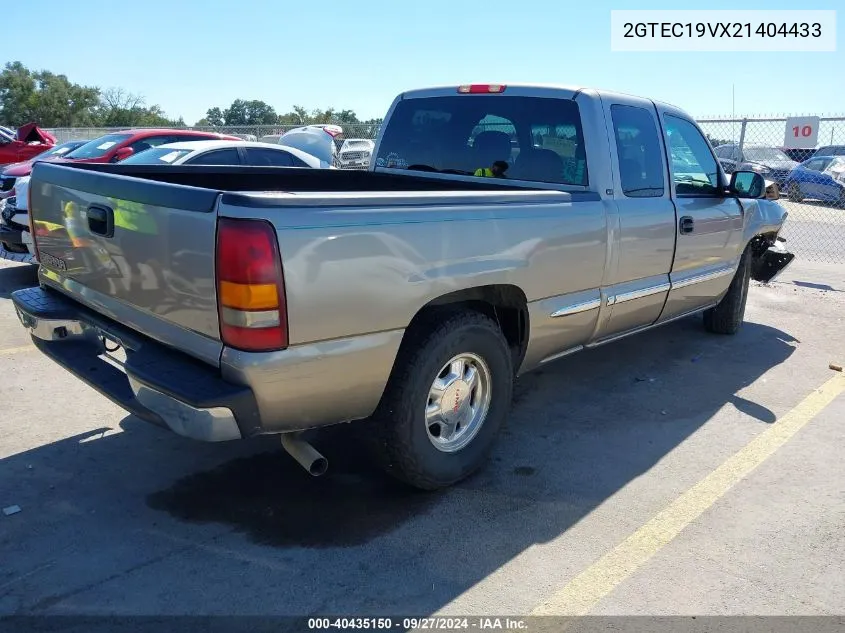 2002 GMC Sierra 1500 Sle VIN: 2GTEC19VX21404433 Lot: 40435150