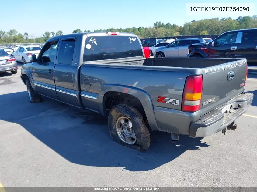 2002 GMC Sierra 1500 Sle VIN: 1GTEK19T02E254090 Lot: 40438957