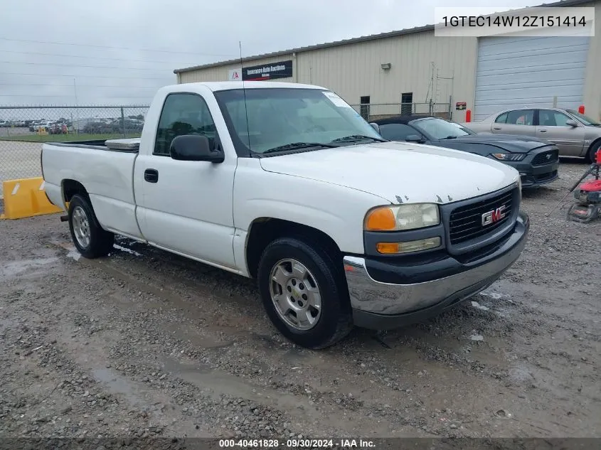 2002 GMC Sierra 1500 Standard VIN: 1GTEC14W12Z151414 Lot: 40461828