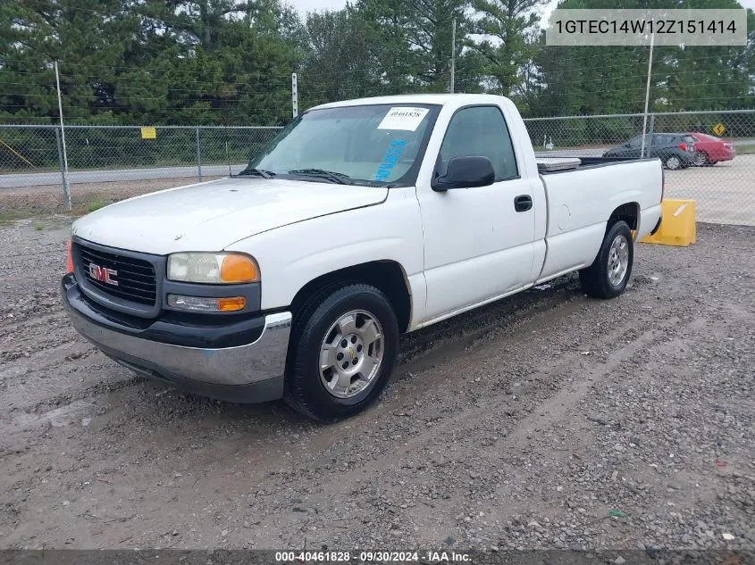 2002 GMC Sierra 1500 Standard VIN: 1GTEC14W12Z151414 Lot: 40461828