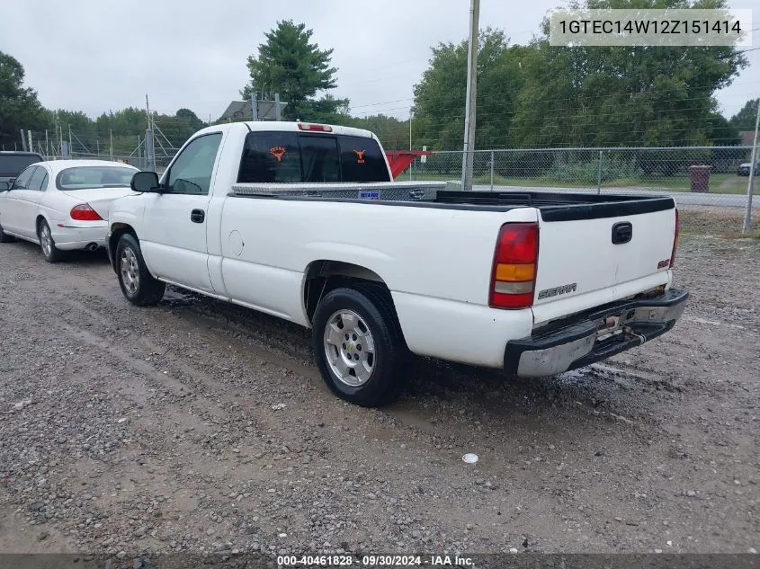 2002 GMC Sierra 1500 Standard VIN: 1GTEC14W12Z151414 Lot: 40461828