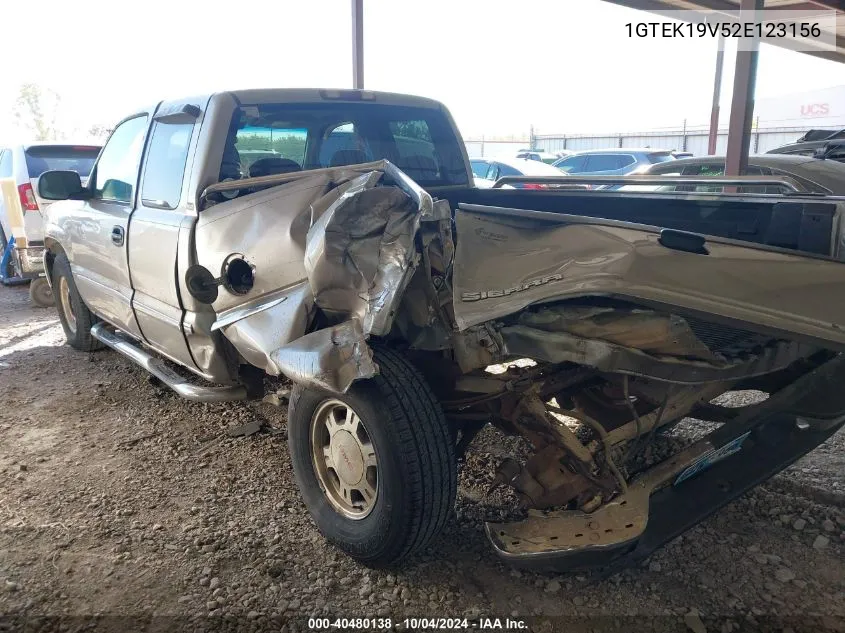 2002 GMC Sierra 1500 Sle VIN: 1GTEK19V52E123156 Lot: 40480138