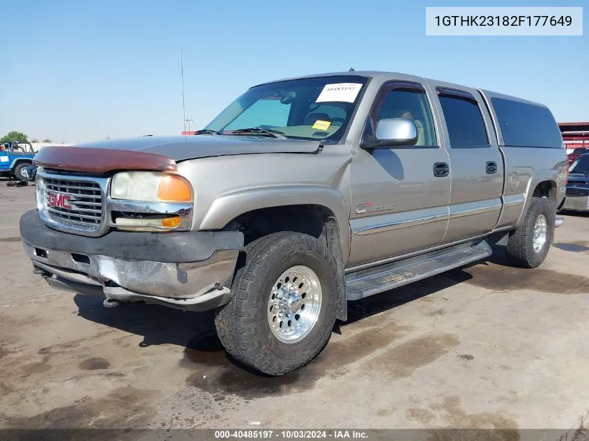 2002 GMC Sierra 2500Hd Sl/Sle/Standard VIN: 1GTHK23182F177649 Lot: 40485197