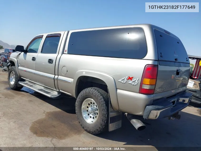 2002 GMC Sierra 2500Hd Sl/Sle/Standard VIN: 1GTHK23182F177649 Lot: 40485197