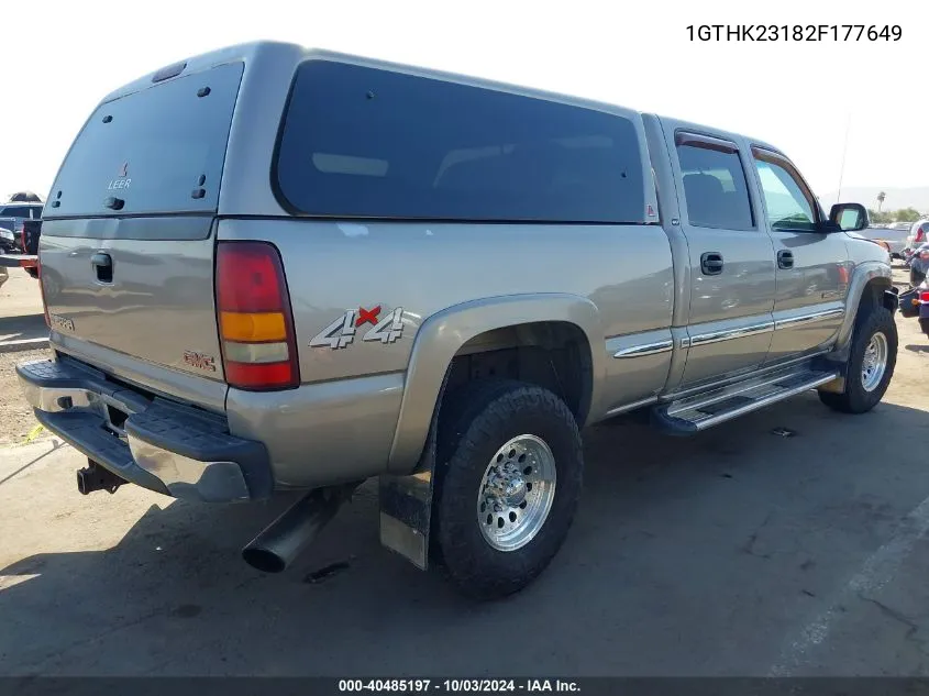 2002 GMC Sierra 2500Hd Sl/Sle/Standard VIN: 1GTHK23182F177649 Lot: 40485197