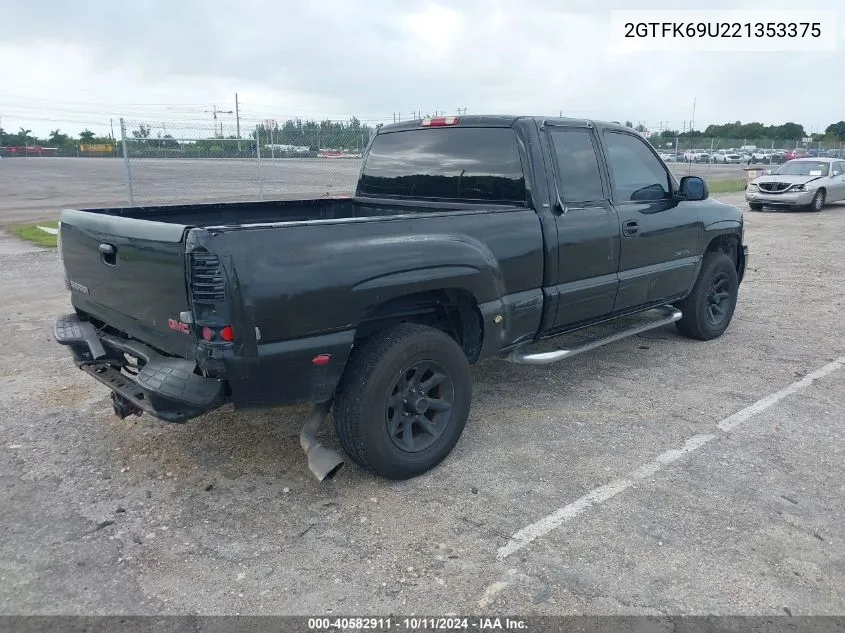 2002 GMC Sierra 1500 K1500 Denali VIN: 2GTFK69U221353375 Lot: 40582911