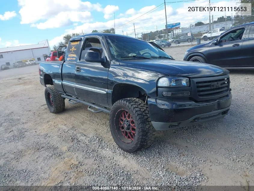 2002 GMC Sierra 1500 Sle VIN: 2GTEK19T121115653 Lot: 40587140