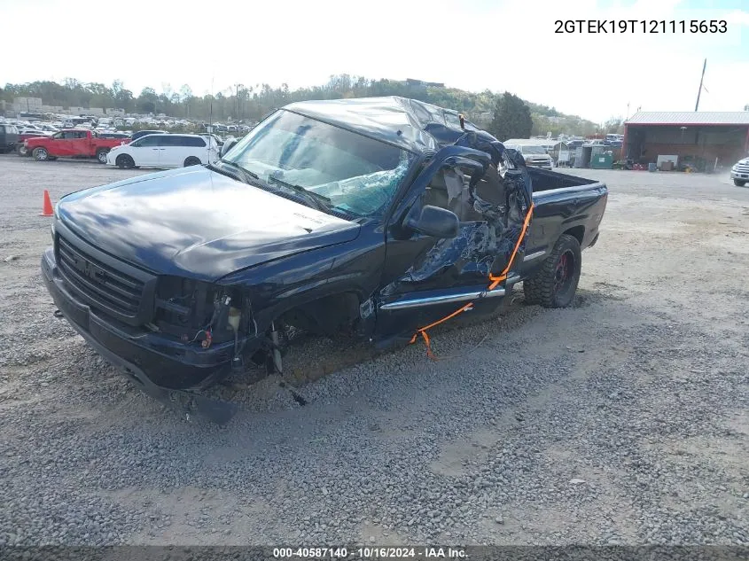 2002 GMC Sierra 1500 Sle VIN: 2GTEK19T121115653 Lot: 40587140