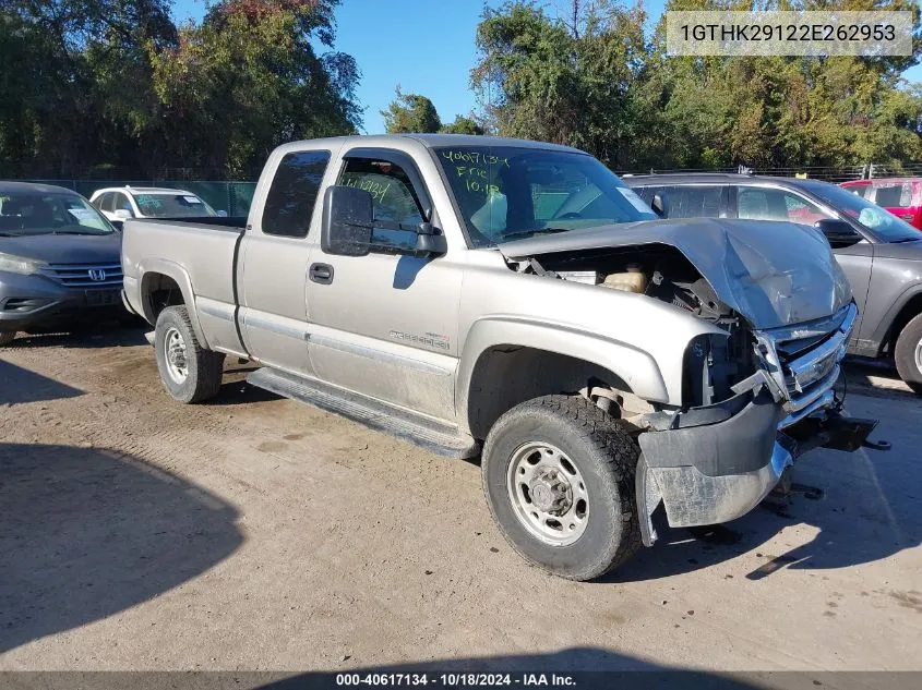 2002 GMC Sierra 2500Hd Sle VIN: 1GTHK29122E262953 Lot: 40617134