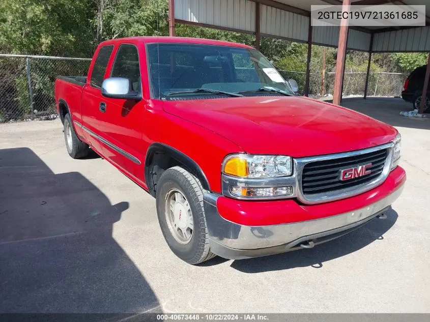 2002 GMC Sierra 1500 Sle VIN: 2GTEC19V721361685 Lot: 40673448