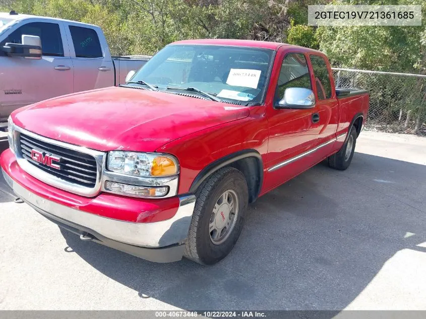 2002 GMC Sierra 1500 Sle VIN: 2GTEC19V721361685 Lot: 40673448