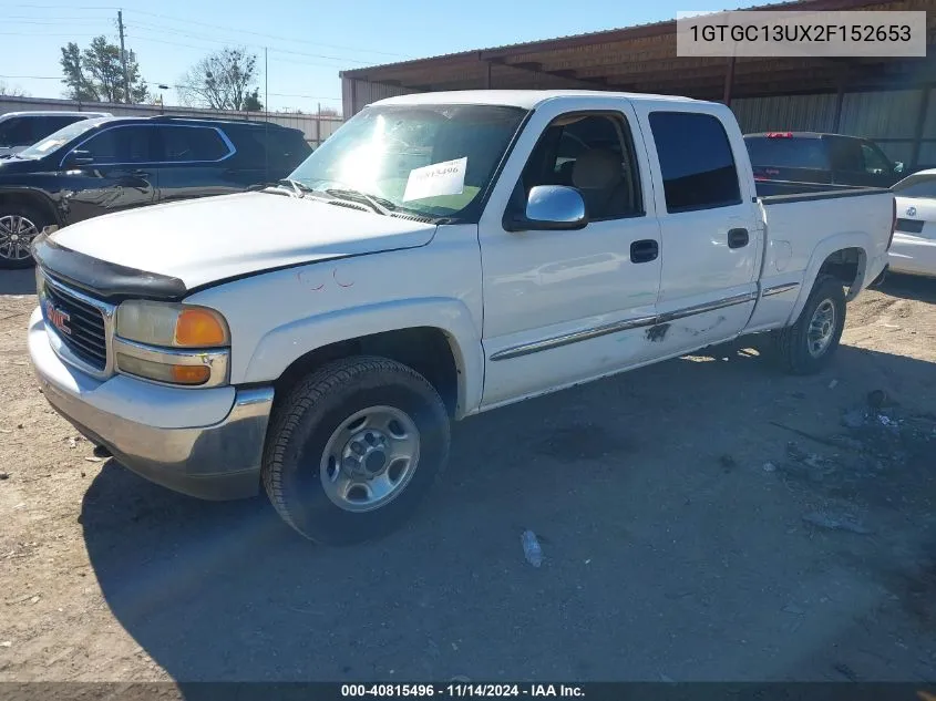 2002 GMC Sierra 1500Hd Sle VIN: 1GTGC13UX2F152653 Lot: 40815496