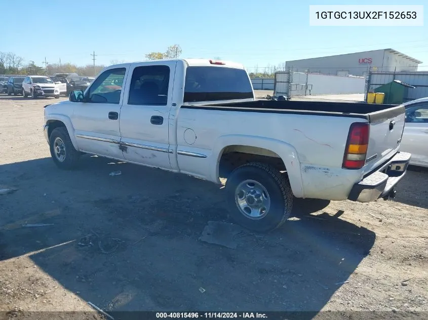 2002 GMC Sierra 1500Hd Sle VIN: 1GTGC13UX2F152653 Lot: 40815496