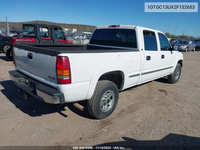 2002 GMC Sierra 1500Hd Sle VIN: 1GTGC13UX2F152653 Lot: 40815496