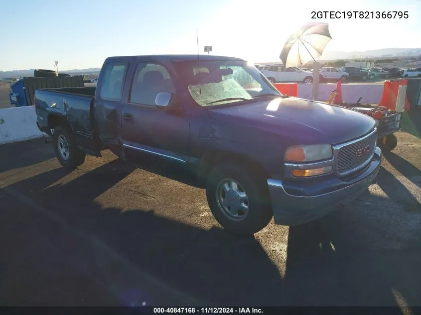 2002 GMC Sierra 1500 Sle VIN: 2GTEC19T821366795 Lot: 40847168