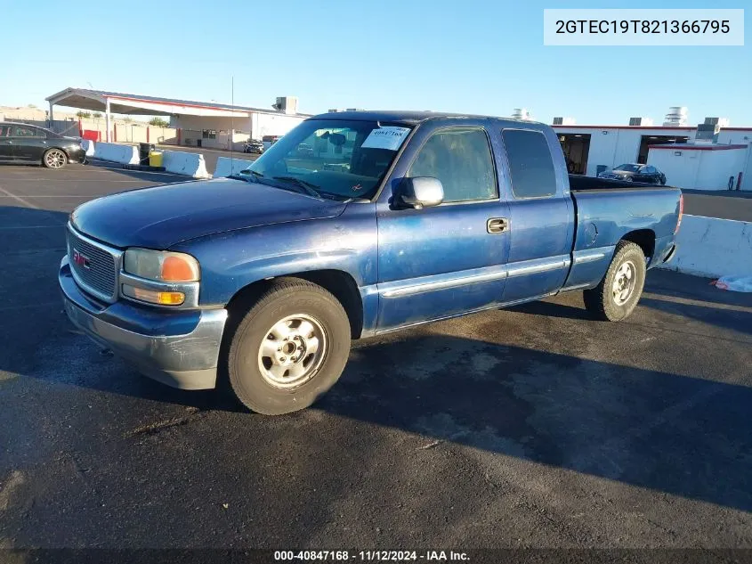 2002 GMC Sierra 1500 Sle VIN: 2GTEC19T821366795 Lot: 40847168