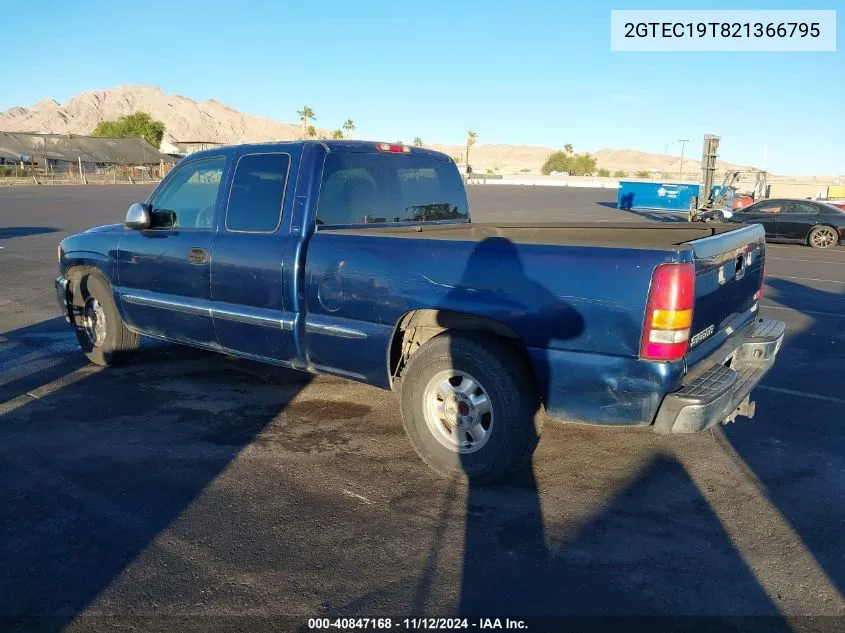 2002 GMC Sierra 1500 Sle VIN: 2GTEC19T821366795 Lot: 40847168