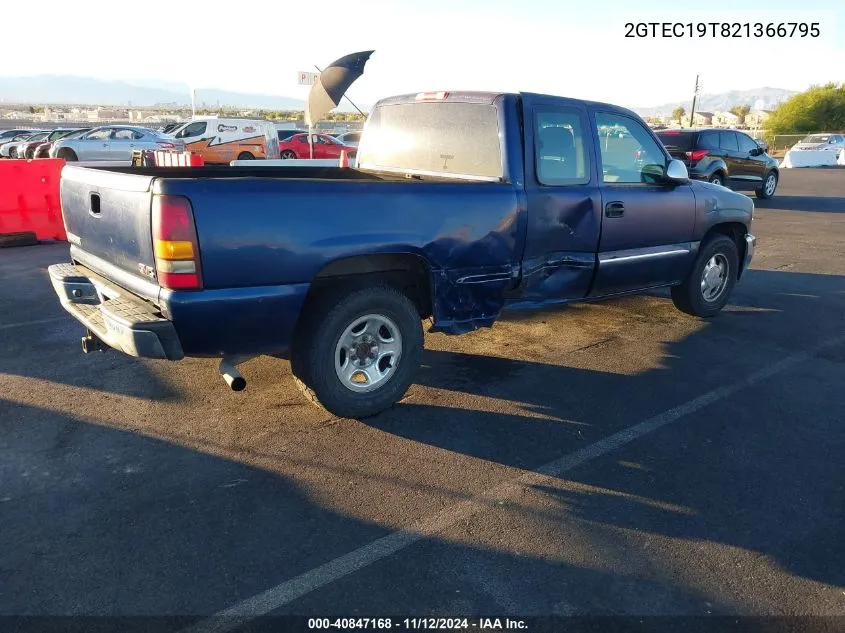 2002 GMC Sierra 1500 Sle VIN: 2GTEC19T821366795 Lot: 40847168