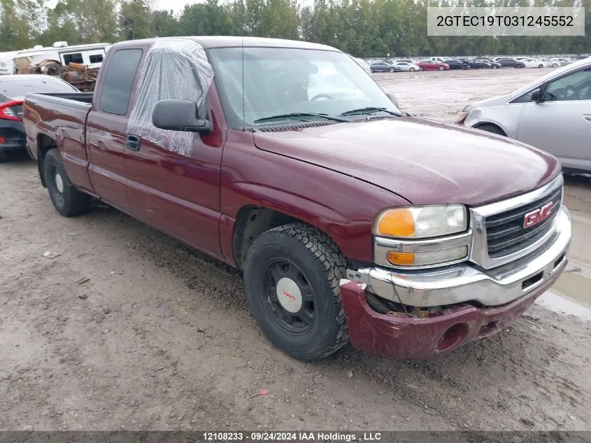 2003 GMC Sierra 1500 VIN: 2GTEC19T031245552 Lot: 12108233