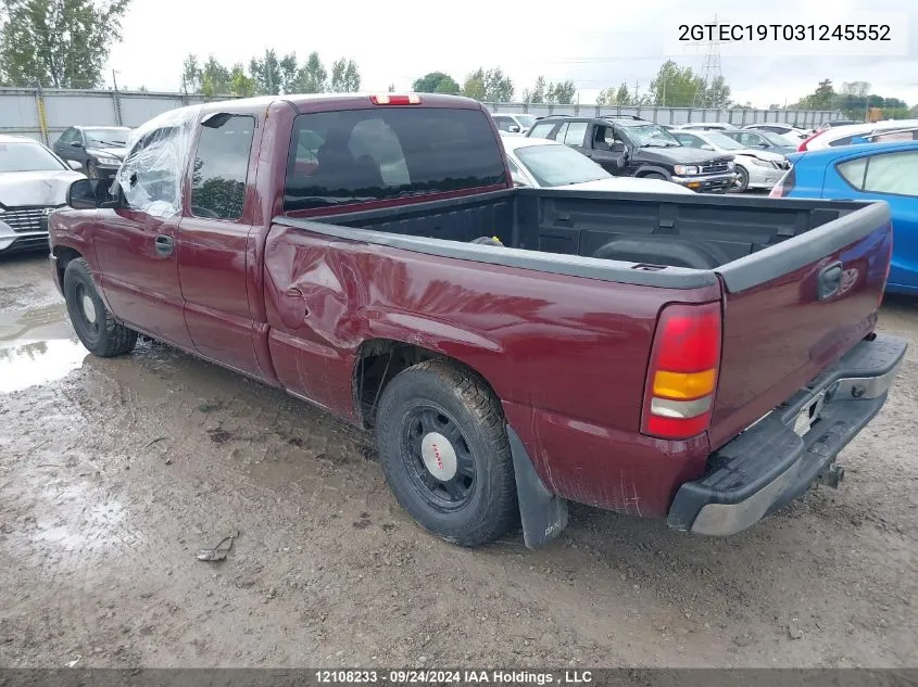 2003 GMC Sierra 1500 VIN: 2GTEC19T031245552 Lot: 12108233