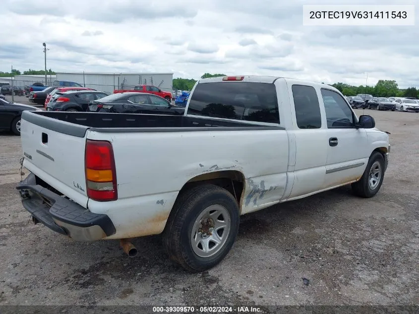 2003 GMC Sierra 1500 Sle VIN: 2GTEC19V631411543 Lot: 39309570