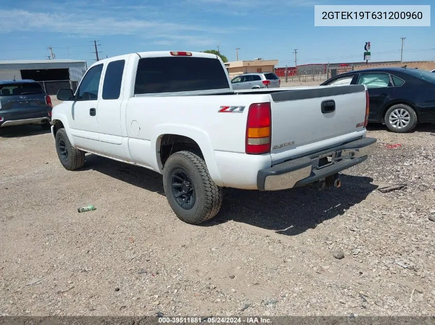 2003 GMC Sierra 1500 Slt VIN: 2GTEK19T631200960 Lot: 39511881