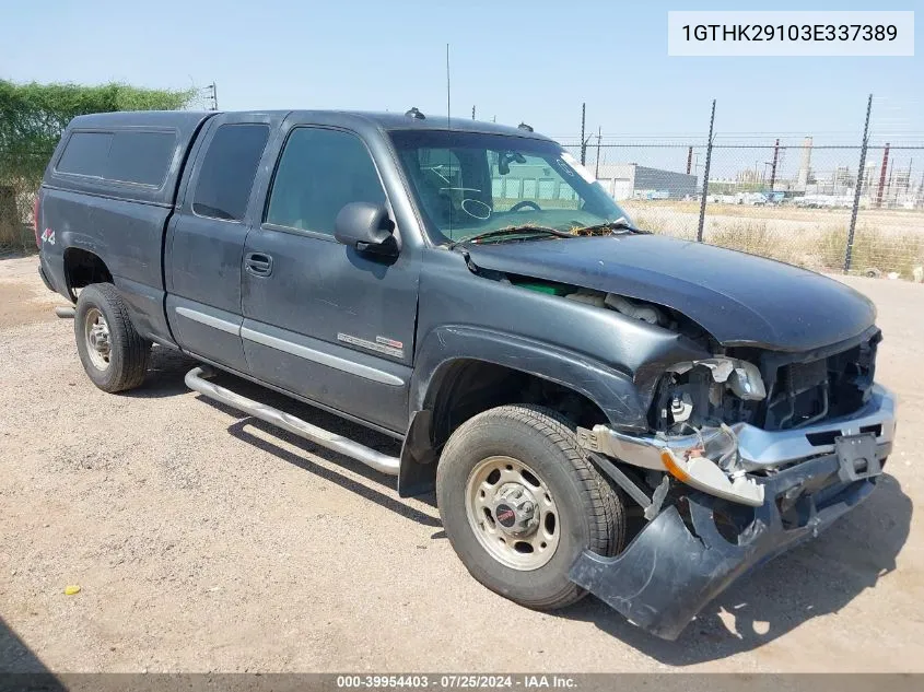 2003 GMC Sierra 2500Hd Slt VIN: 1GTHK29103E337389 Lot: 39954403