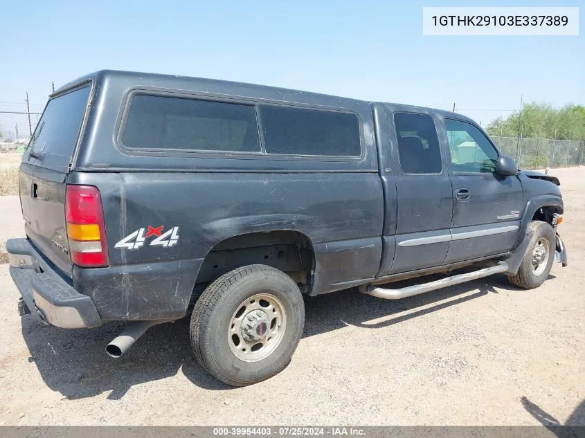 2003 GMC Sierra 2500Hd Slt VIN: 1GTHK29103E337389 Lot: 39954403