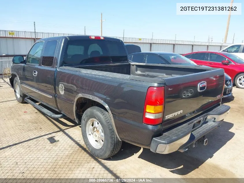 2003 GMC Sierra 1500 Sle VIN: 2GTEC19T231381262 Lot: 39965736