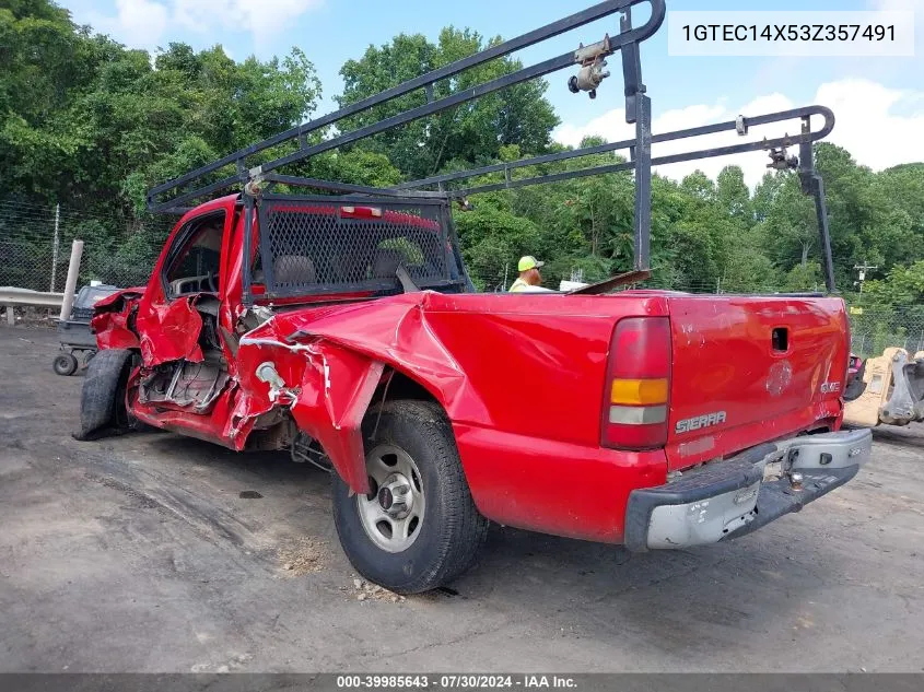 2003 GMC Sierra 1500 Work Truck VIN: 1GTEC14X53Z357491 Lot: 39985643