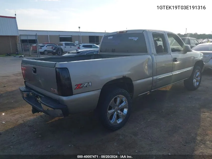 1GTEK19T03E191316 2003 GMC Sierra 1500 Sle/Slt